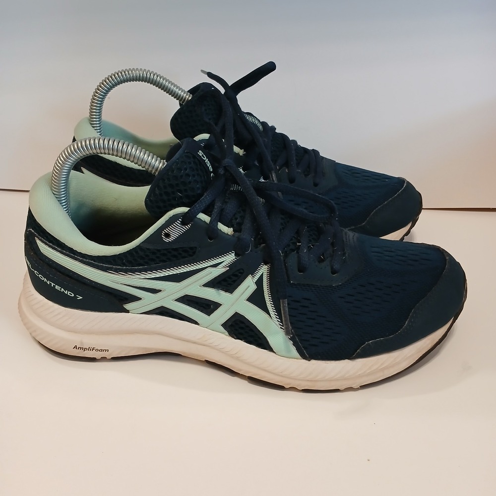 Asics Gel Contend 7 Running Shoe Womens 8.5 Navy Teal 1012A911 Sneaker